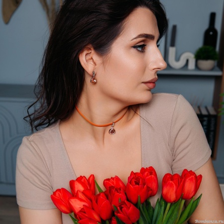 Серьги Fiore Luna, Vintage Rose